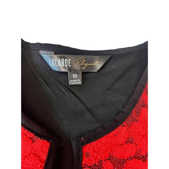 LuLaRoe Stella Elegant Women's Ruby Red Top - Picture 3 of 6